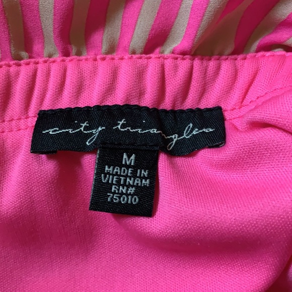 Pink and tan strapless maxi dress - Picture 4 of 5